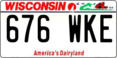 WI license plate 676WKE