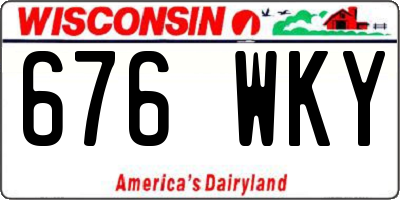 WI license plate 676WKY