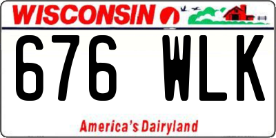 WI license plate 676WLK