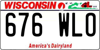WI license plate 676WLO