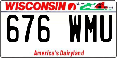 WI license plate 676WMU