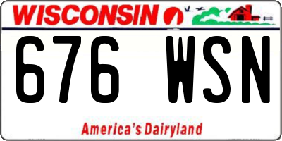 WI license plate 676WSN