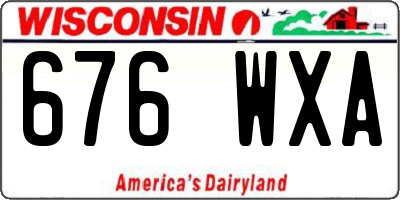 WI license plate 676WXA