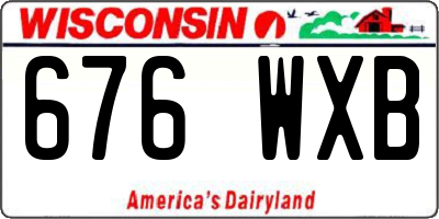 WI license plate 676WXB