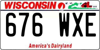 WI license plate 676WXE