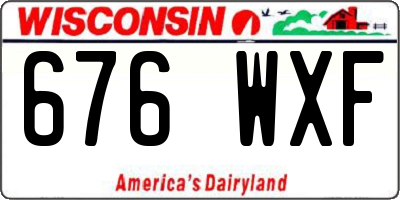 WI license plate 676WXF