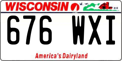 WI license plate 676WXI