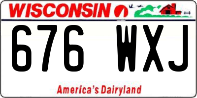 WI license plate 676WXJ