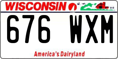 WI license plate 676WXM