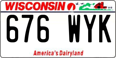 WI license plate 676WYK