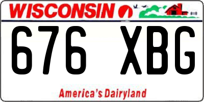 WI license plate 676XBG