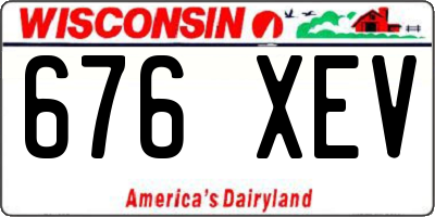 WI license plate 676XEV