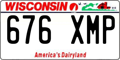 WI license plate 676XMP