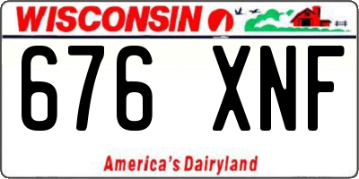WI license plate 676XNF
