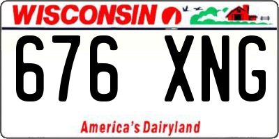 WI license plate 676XNG