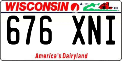WI license plate 676XNI