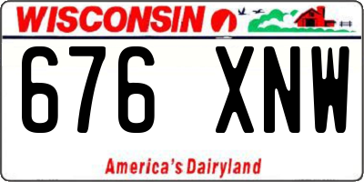 WI license plate 676XNW