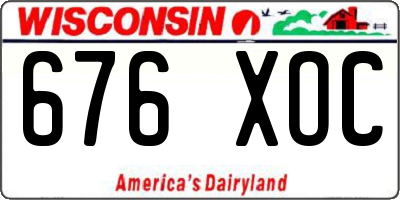 WI license plate 676XOC