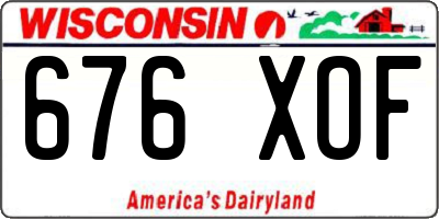 WI license plate 676XOF
