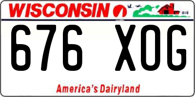 WI license plate 676XOG