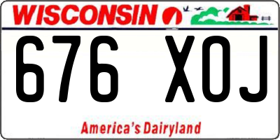 WI license plate 676XOJ