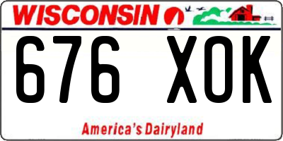 WI license plate 676XOK