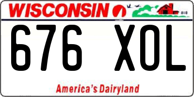 WI license plate 676XOL