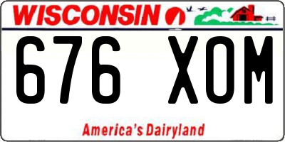 WI license plate 676XOM