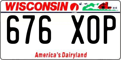 WI license plate 676XOP