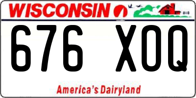 WI license plate 676XOQ