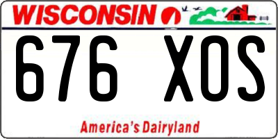 WI license plate 676XOS