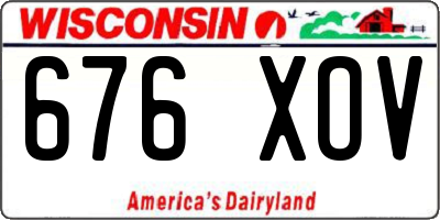 WI license plate 676XOV