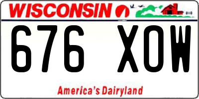 WI license plate 676XOW