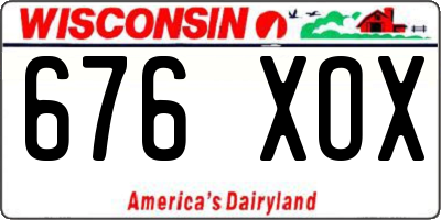 WI license plate 676XOX