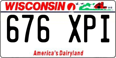 WI license plate 676XPI