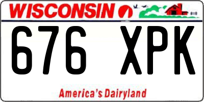 WI license plate 676XPK