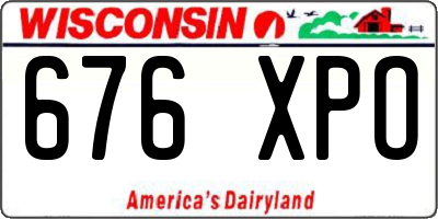 WI license plate 676XPO