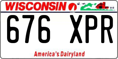 WI license plate 676XPR