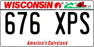 WI license plate 676XPS
