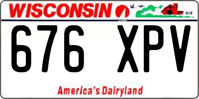WI license plate 676XPV
