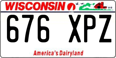 WI license plate 676XPZ