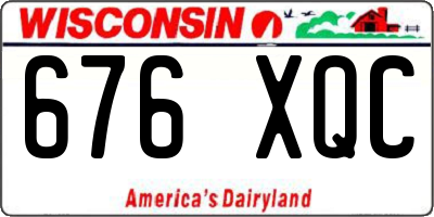 WI license plate 676XQC