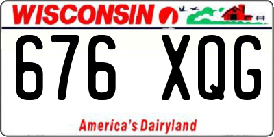 WI license plate 676XQG