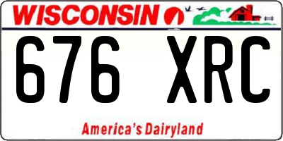 WI license plate 676XRC
