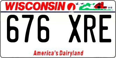 WI license plate 676XRE