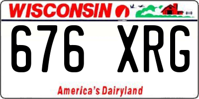 WI license plate 676XRG