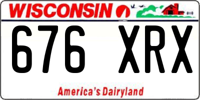 WI license plate 676XRX