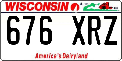 WI license plate 676XRZ