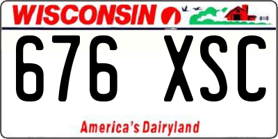 WI license plate 676XSC