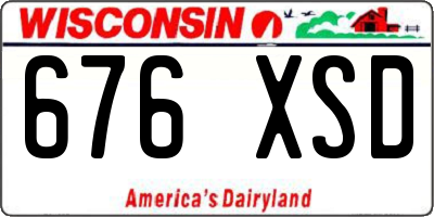 WI license plate 676XSD